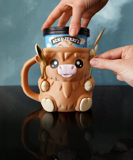 🔥Last Day Promotion - 49% OFF🎁Cute 3D Printed Cow Mug with Spoon Slots
